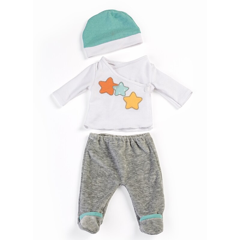 MINILAND Gender Neutral Fabric 2-Piece Pajama Set for 15" Dolls, 3/Set (MLE31222) image 1