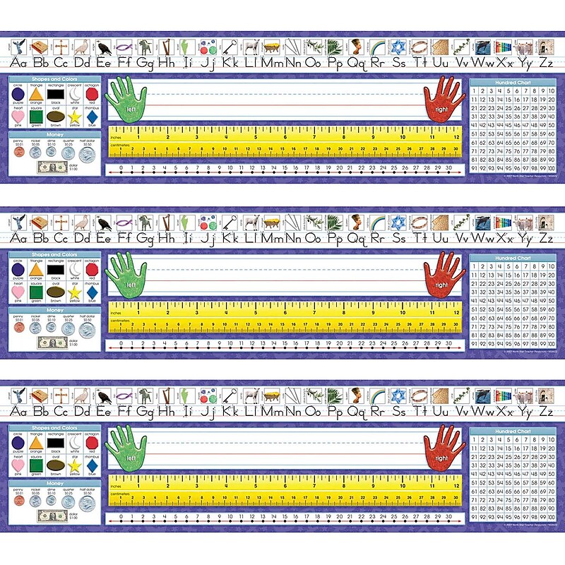 North Star Teacher Resource Christian Primary Traditional Manuscript Desk Plates, 19" x 5", 36/Pack, 3 Packs (NST9022-3) image 1