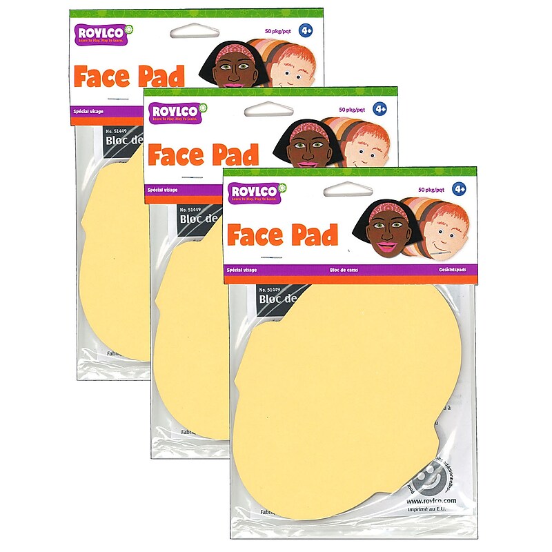 Roylco Face Pad, 50 Sheets Per Pack, 3 Packs (R-51449-3) image 1