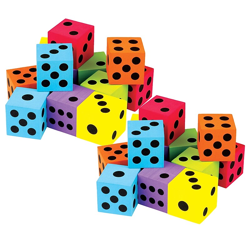 Teacher Created Resources Foam Colorful Large Dice, 12 Per Pack, 2 Packs (TCR20809-2) image 1