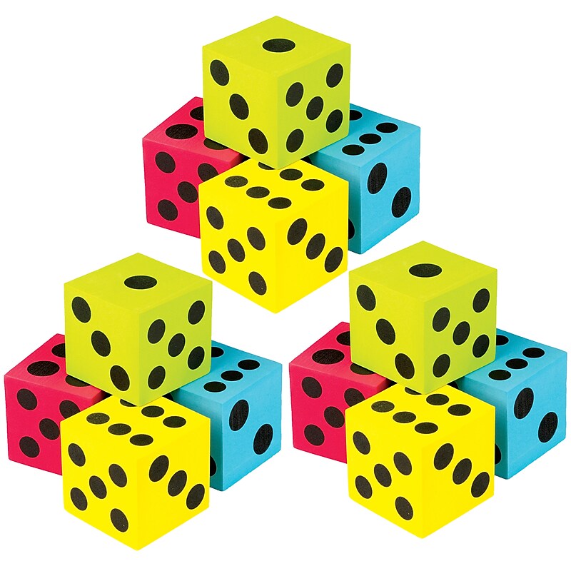 Teacher Created Resources Foam Colorful Jumbo Dice, 4 Per Pack, 3 Packs (TCR20810-3) image 1