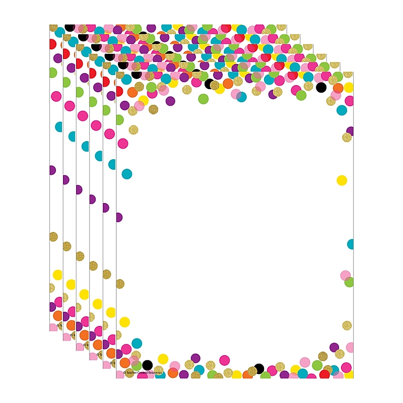 Teacher Created Resources Confetti Computer Paper, 8.5" x 11", 50 Sheets/Pack, 6 Packs (TCR2735-6) image 1