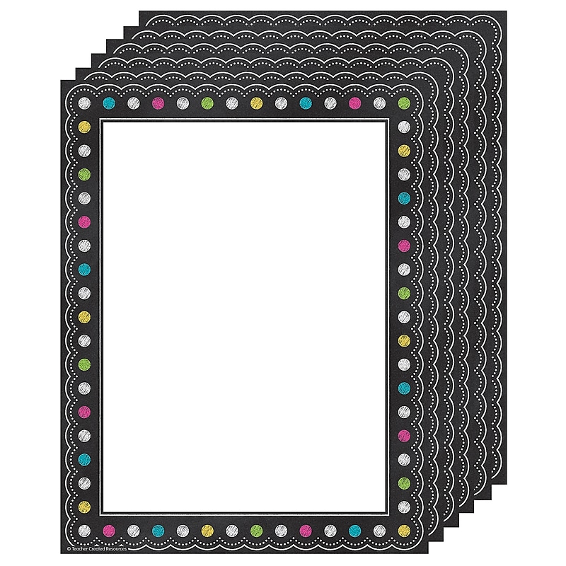 Teacher Created Resources Chalkboard Brights Computer Paper, 50 Per Pack, 6 Packs (TCR5837-6) image 1