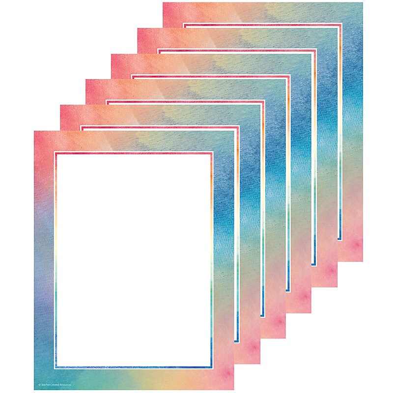 Teacher Created Resources Watercolor Computer Paper, 50 Sheets Per Pack, 6 Packs (TCR8967-6) image 1