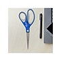 Westcott 8" Stainless Steel Scissors, Pointed Tip, Silver/Blue/Gray (17930)~#|#~sp145100505_sc7