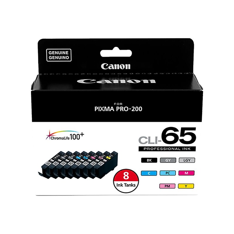 Canon CLI-65 Photo Ink Standard Yield Ink Cartridge, 8/Pack  (4215C007) image 1
