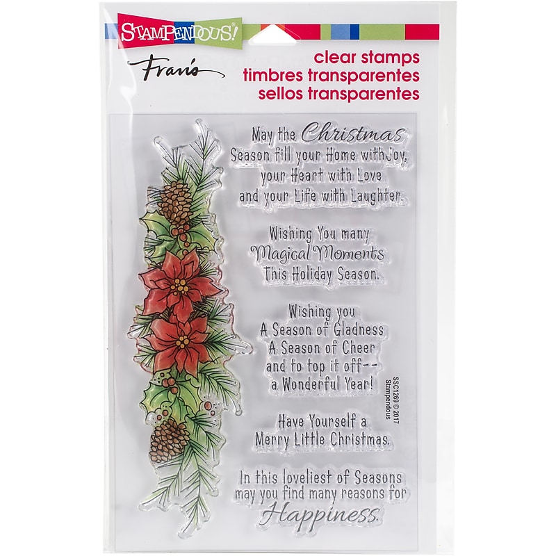 Stampendous Poinsettia Wishes Perfectly Clear Stamps, 7.25 x 4.625" (SSC1267) image 1