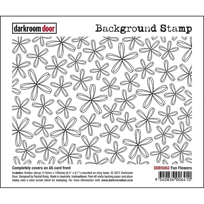 Darkroom Door Fun Flowers Background Cling Stamp, 4" x 6" (DDBS062) image 1