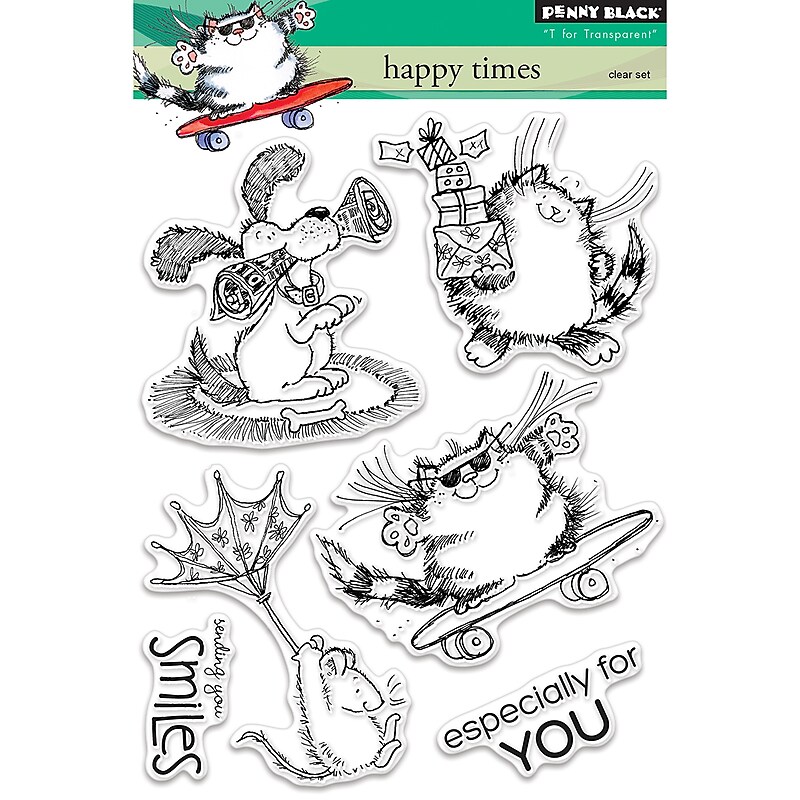 Penny Black Happy Times Clear Stamps, 5" x 7" (PB30422) image 1
