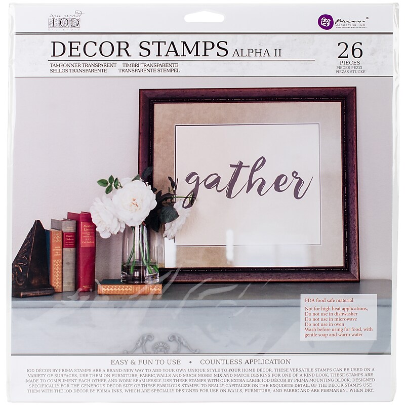 Prima Marketing Alpha #2, 1 Sheet Iron Orchid Designs Decor Clear Stamps, 12" x 12" (815721) image 1