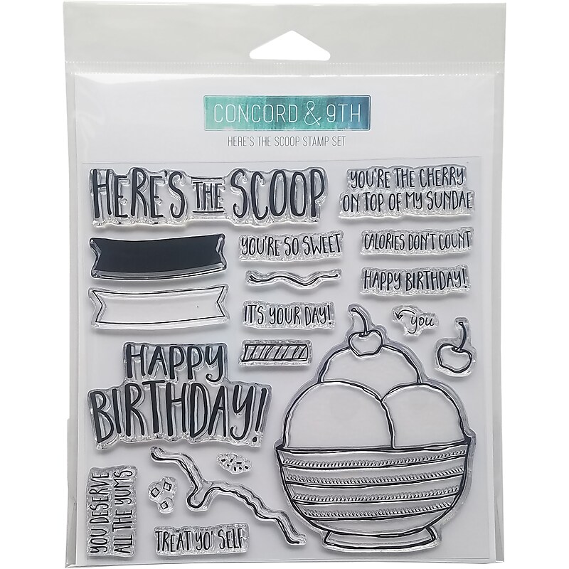 Concord & 9th Here's The Scoop Clear Stamps, 6" x 6" (10246) image 1