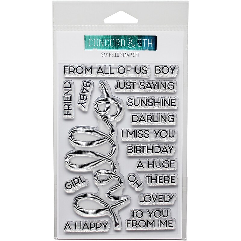 Concord & 9th Say Hello Clear Stamps, 4" x 6", Clear (10171) image 1