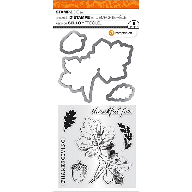 Hampton Art Thanksgiving Leaves Clear Stamp & Die Set, 4" x 8" (SC0805) image 1