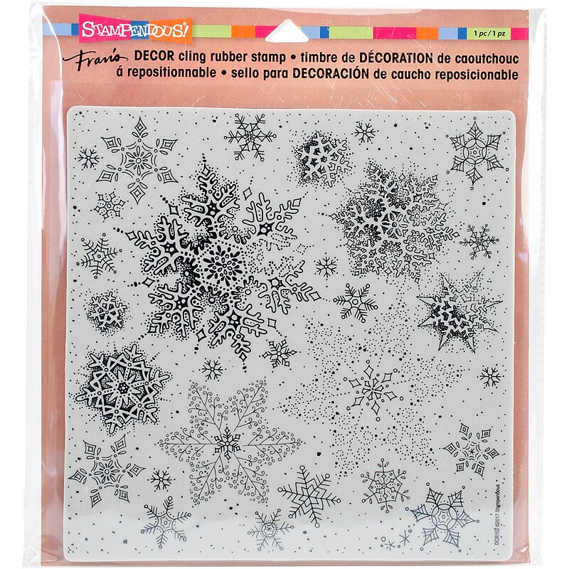 Stampendous Snowflakes Decor Cling Stamp, 10" x 8.75" (DCR102) image 1