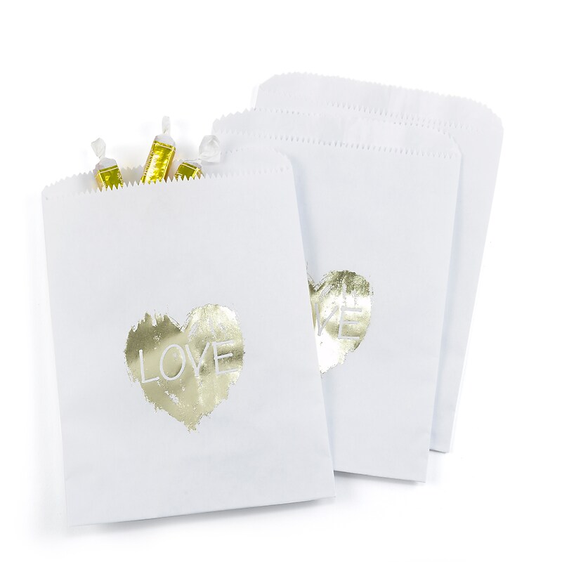 Hortense B. Hewitt Brush of Love Treat Bags, White, 25 Pack (42268ST) image 1