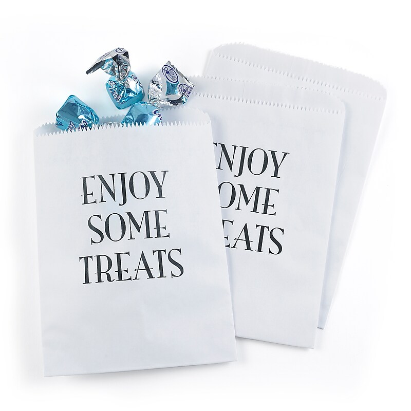 Hortense B. Hewitt Enjoy Some Treats Treat Bags, White, 25 Pack (42276ST) image 1