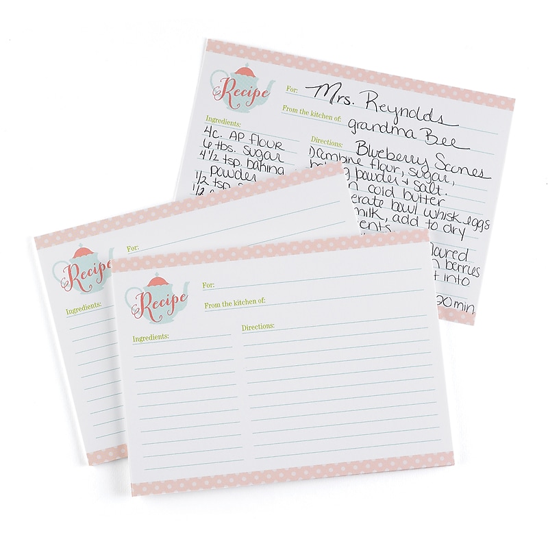 Hortense B. Hewitt Tea Time Recipe Card, 25 Pack (42246ST) image 1