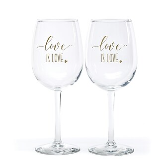 Hortense B. Hewitt Love is Love 16 oz Wine Glasses, Set of 2 (55125ST)