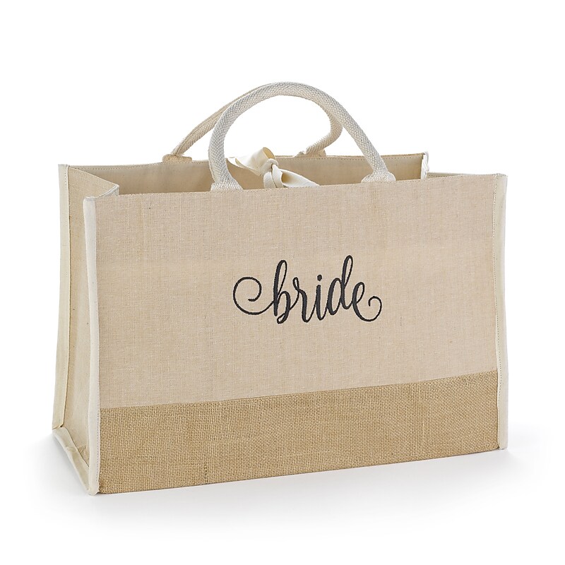 Hortense B. Hewitt Bride Jute Tote Bag, Natural (55170ST) image 1