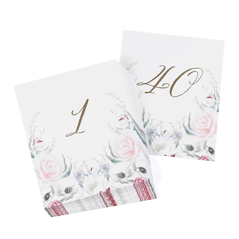 Hortense B. Hewitt Ethereal Floral Table Number, Multi Color, 40 Pack (55181ST) image 1
