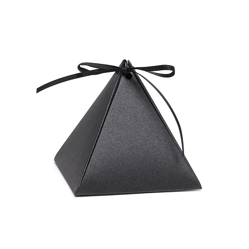 Hortense B. Hewitt Pyramid Favor Box, Black Shimmer, 25 Pack (54882ST) image 1