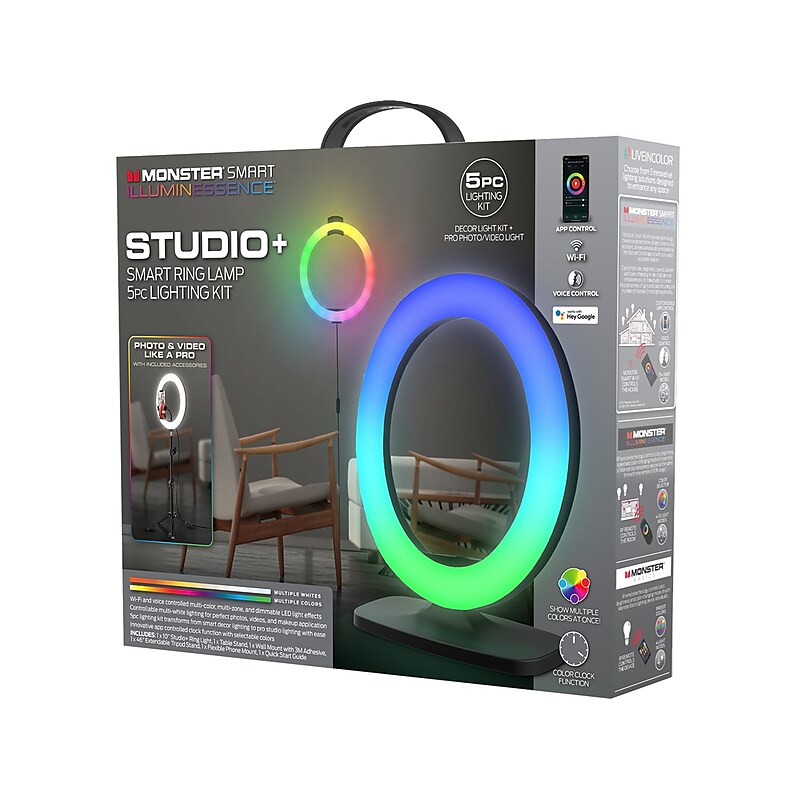 Monster Studio+ Multi-Zone LED Ring Light Kit, Matte (MLB7-1068-RGB) image 1