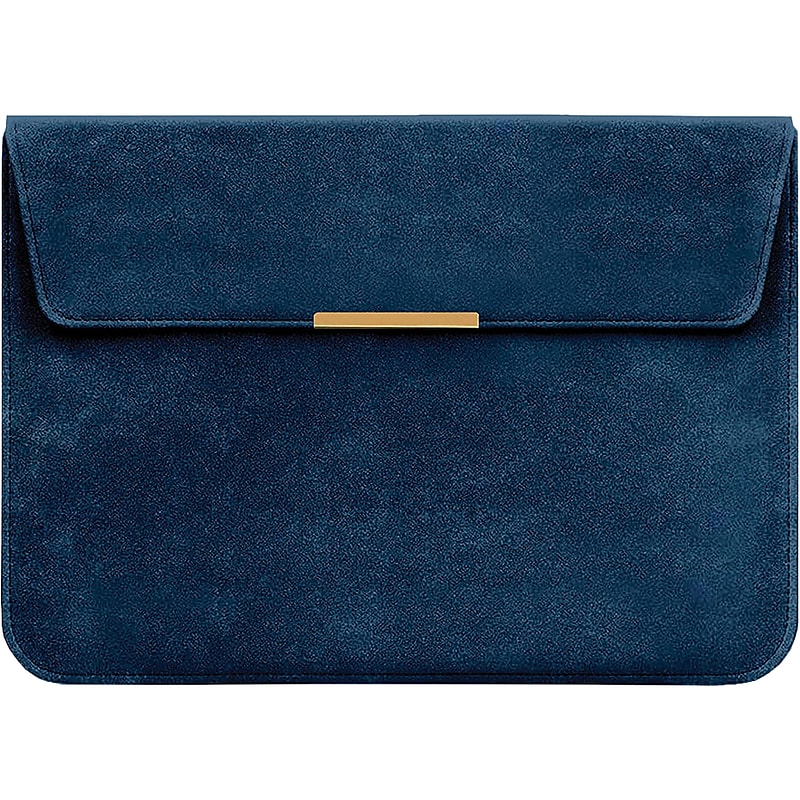 DGL Sarina Suede Leather Laptop Sleeve for 14" Laptops, Navy (SA-LCS-NVY) image 1