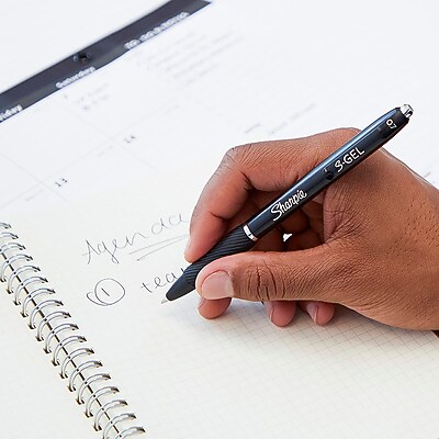 Sharpie S-Gel 0.7mm Medium Point Black Gel Ink Pens – 3 Pens + 3 Refill Packs