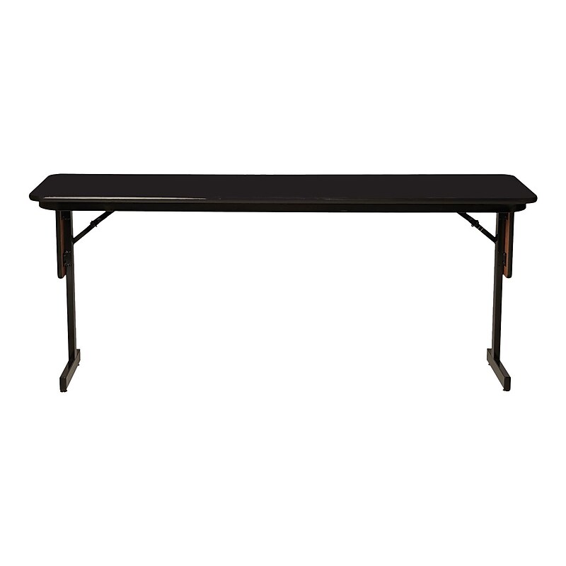 Correll Folding Table, 72" x 24", Black/Walnut (SP2472TF-01) image 1