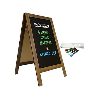 Excello Global Products A-Frame Chalkboard, Rustic, 40" x 22" (GPP-0001)