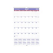 2022-2023 AT-A-GLANCE 22.75" x 15.5" Academic Monthly Wall Calendar, White/Purple/Red (AY3-28-23)