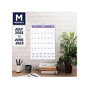 2022-2023 AT-A-GLANCE 17" x 12" Academic Monthly Wall Calendar, White/Purple/Red (PMA2-28-23)