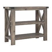 Bush Furniture Haris 38" x 16" Narrow Console Table with Shelves, Lakewood Gray (HST136LGSU)