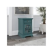 Bush Furniture Magnitude 17" x 18" Small Side Table with Storage and USB Ports, Heirloom Blue (MGT117HBSU)