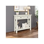Bush Furniture Haris 38" x 14" Narrow Console Table with Drawers, Lakewood White (HST236LWSU)