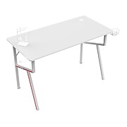 Eureka Ergonomic 47" Computer Gaming Desk, White/Red (STGD005)