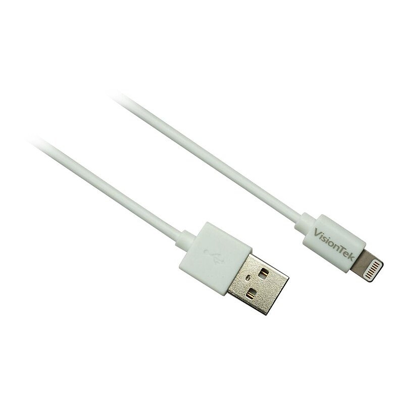 VisionTek 6.56' Lightning to USB A Cable, White (901199) image 1