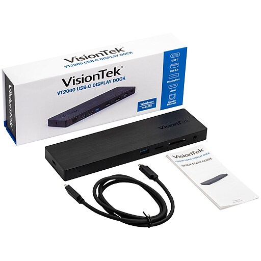 VisionTek VT2000 Triple Display USB-C Docking Station for Laptop