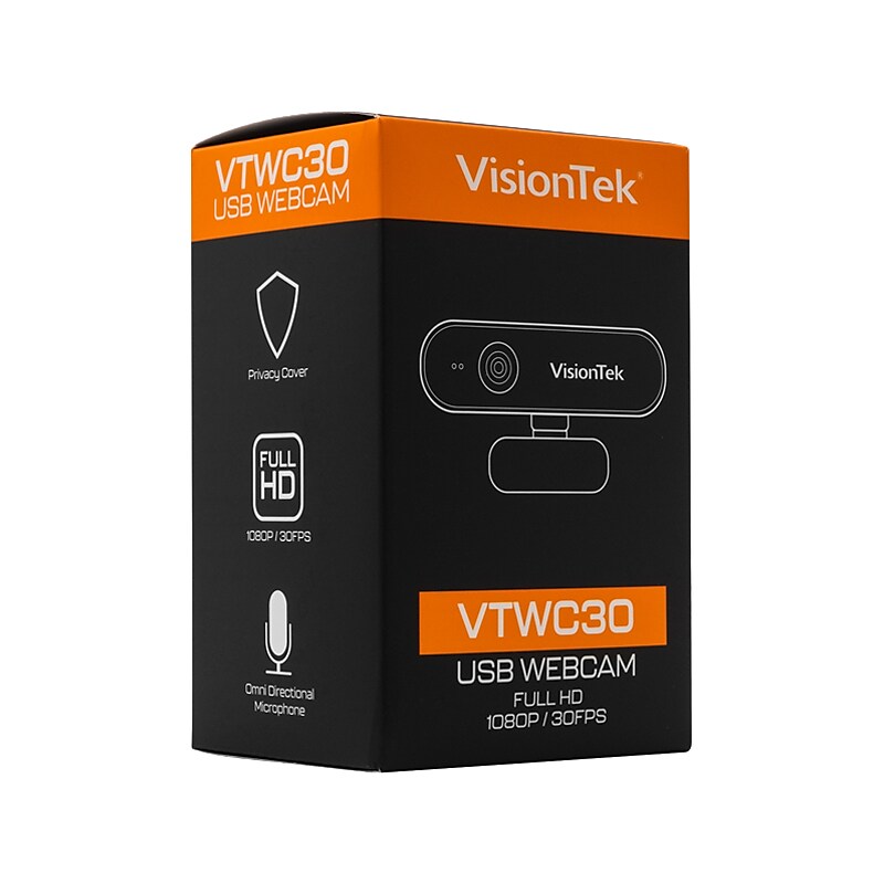 VisionTek VTWC30 HD 1080p Webcam, Black (901379) image 1