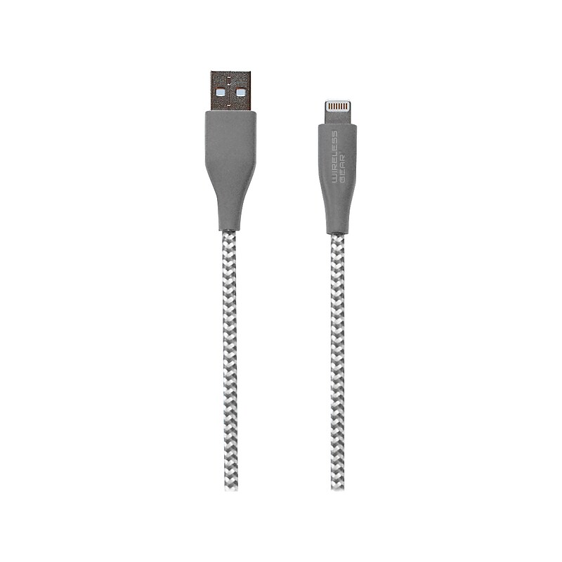 ESI Wireless Gear 6' USB-A to Lighting Power Cable, Male to Male, White/Gray (BL1772) image 1