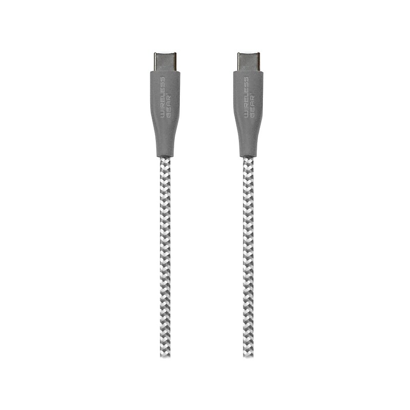 ESI Wireless Gear 6' USB-C Cable, Male to Male, White/Gray (BL1775) image 1