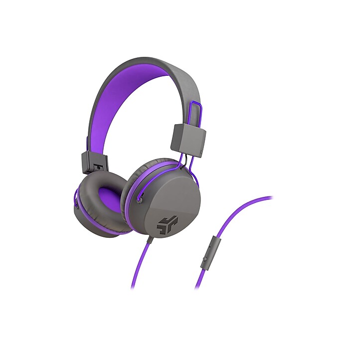 JLab JBuddies Studio Kids On-Ear Headphones, Graphite/Violet
