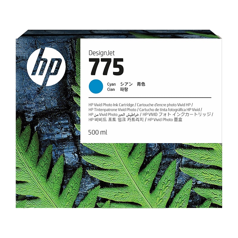 HP 775 Cyan Standard Yield Ink Cartridge (1XB17A) image 1