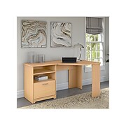 Bush Furniture Cabot 60" Corner Desk with Storage, Natural Maple (WC31615K)