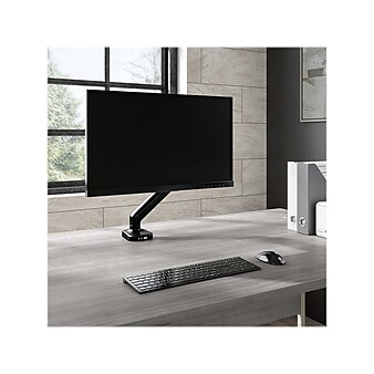 Bush Business Furniture Adjustable Monitor Arm, 17"-32", Satin Black (AC99890-03)