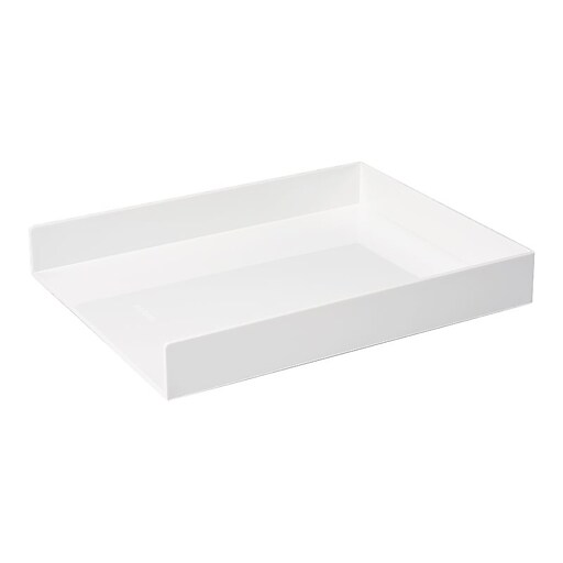 Poppin Stackable Front Loading Letter Tray, Letter Size, White (100222