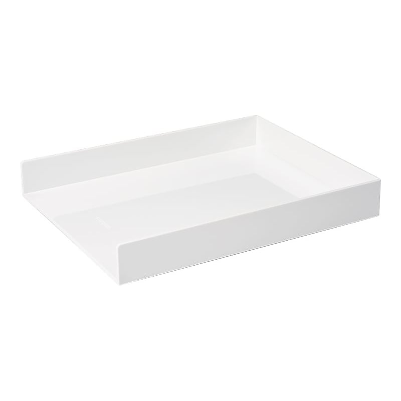 Poppin Stackable Front Loading Letter Tray, Letter Size, White (100222) image 1