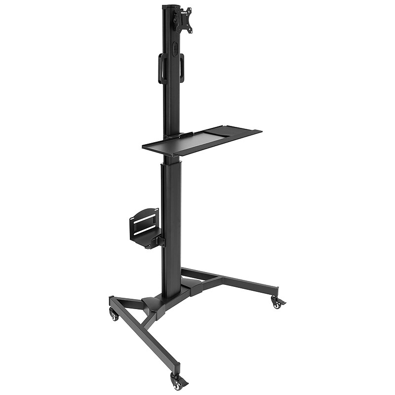 Mount-lt! Adjustable Monitor Cart, Up to 32", Black (MI-7985) image 1