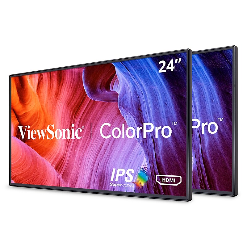 ViewSonic ColorPro Dual Pack Head-Only 24" 60Hz LCD Monitor, Black (VP2468_H2) image 1