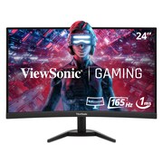 ViewSonic OMNI VX2468-PC-MHD 24 Inch Curved 1080p 1ms 165Hz Gaming Monitor with FreeSync Premium, Eye Care, HDMI and Display Port